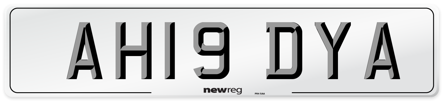 AH19 DYA Number Plate from New Reg